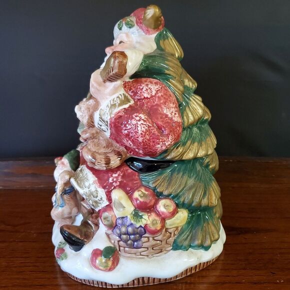 Fitz & Floyd Forest Festival Santa Cookie Jar - Picture 2 of 11